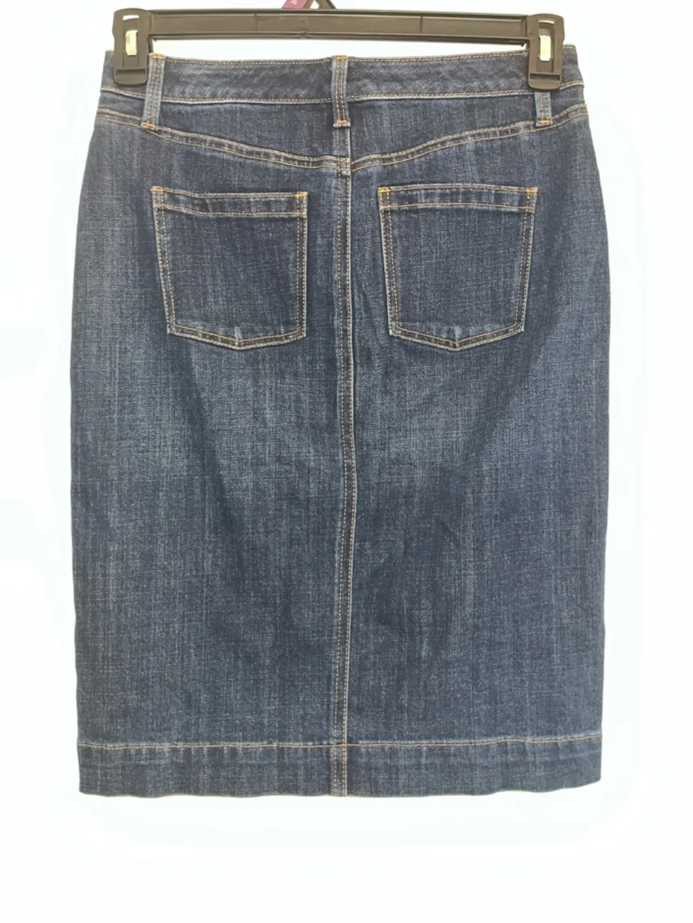 Talbots Petite Sz 2 Dark Blue Denim Midi Skirt, 14.5” Waist, #preppy #petite